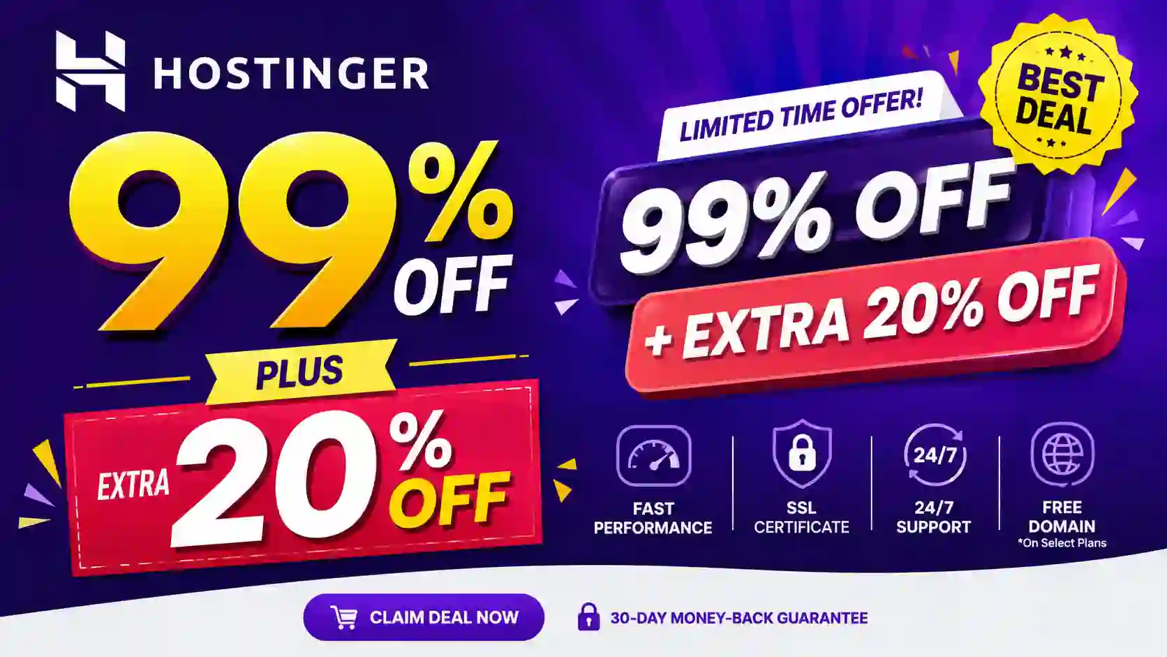 Hostinger Discount Coupon: Best Deal 99% Off + 20% Off