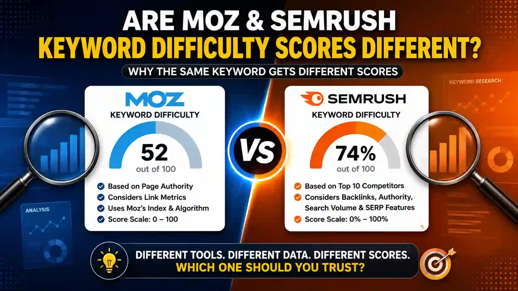 Are Moz Semrush Keyword Difficulty Score Differences? The Real Reason
