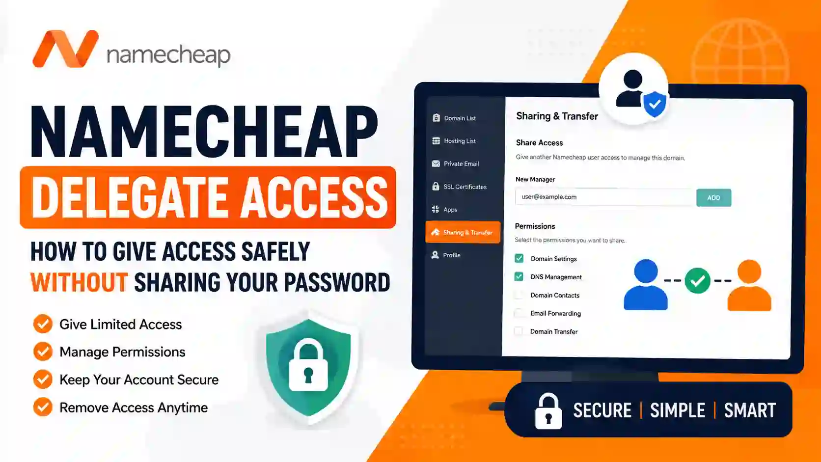 Namecheap Delegate Access: How to Give Access Safely