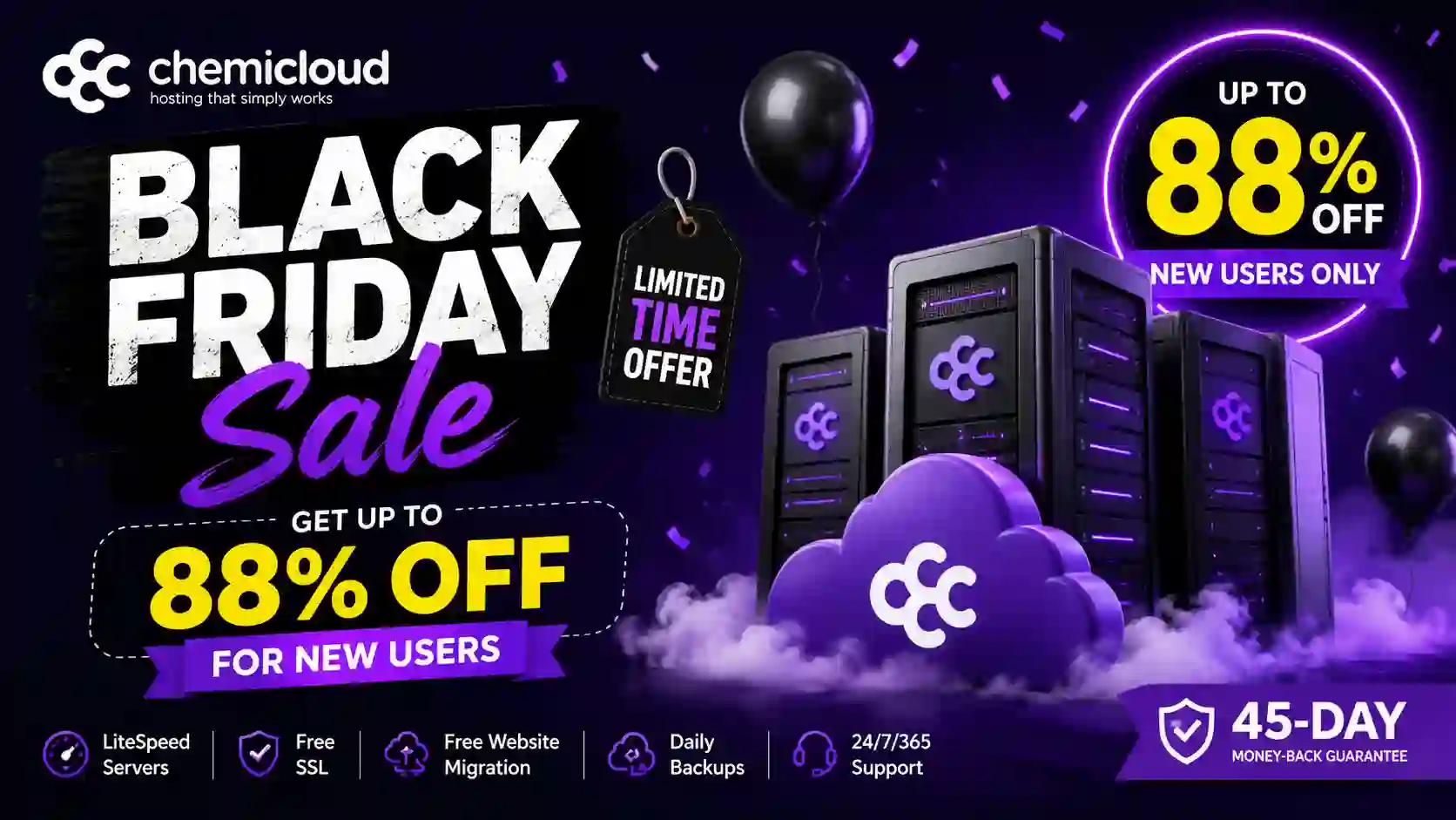 ChemiCloud Black Friday Sale: Get 88% Off Hosting