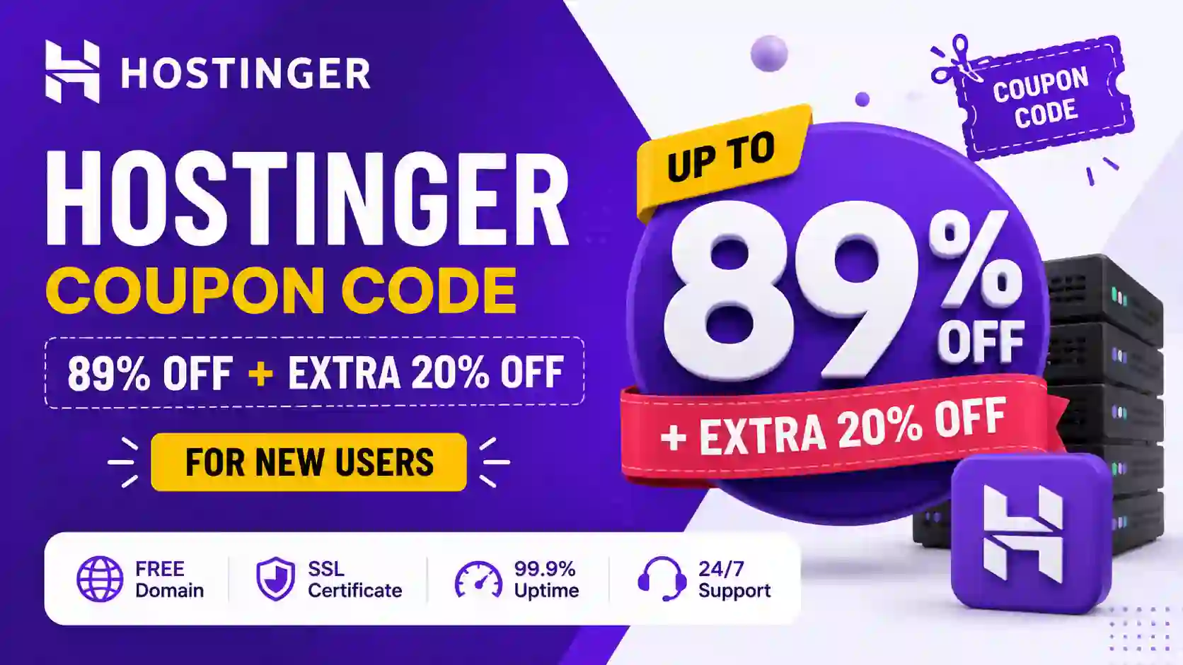 Hostinger Coupon Code 2026: 89% Off + Extra 20% Off for New Users
