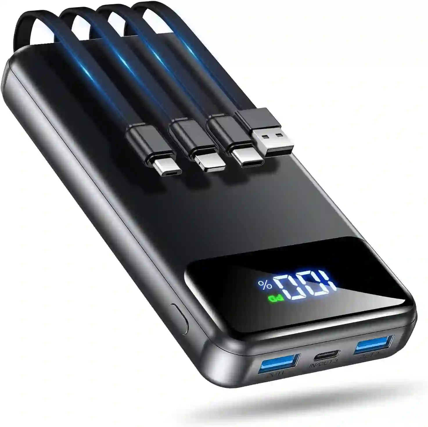 OHOVIV 50000mAh Portable Charger Power Bank, 22.5W Fast Charging Battery Pack with Built-in Cables, USB-C Travel Powerbank for iPhone, Samsung, Pixel, iPad